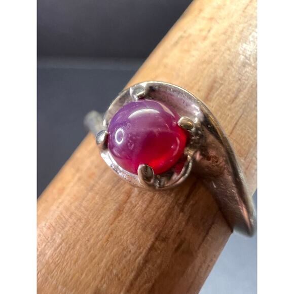 Vintage 14k white gold star ruby estate ring size 6 - Picture 2 of 16